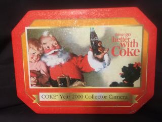 Rare Vintage Coca Cola 35MM Flash Camera Year 2000 With Tin,  Film and Case 3