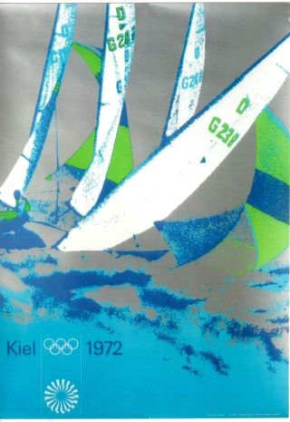 Vintage Poster Olympic Games Munich/kiel Sailing 1972