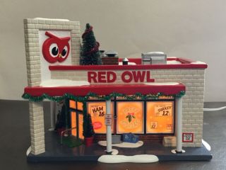 Dept.  56 Snow Village Red Owl Grocery Store 56.  55303 Food Market Shop Retired