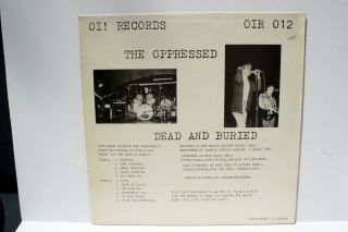 The Oppressed Dead and Buried Oi Records Skinhead 3