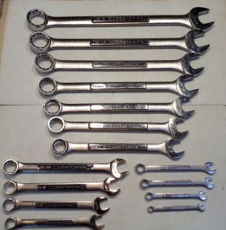 Craftsman Va V^ 15 Piece Open / Box End Wrench Set,  1/4 " To 1 - 1/8 " Vintage Usa