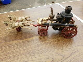 Vintage Cast Iron Horse And Carriage