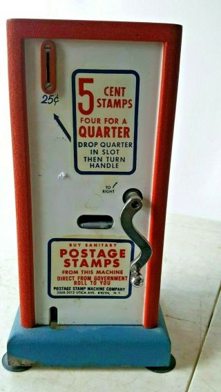 Vintage Desk Top Postage Stamp Machine Co.  Ny 5 Cent Stamp Vending Machine