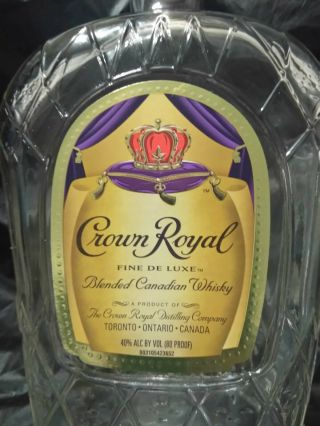 Crown Royal Blended Canadian Whisky Empty & Bottle