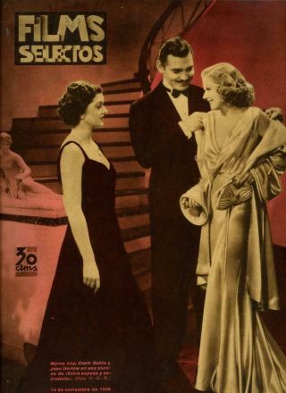 Jean Harlow Myrna Loy Clark Gable Irene Dunne Disney " Film Selectos Spanish 1936