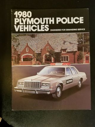 Police Car Brochure Chp Sheriff 1980 Plymouth Highway Patrol Gran Fury Volare V8