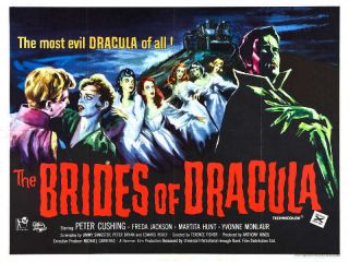 1960 The Brides Of Dracula Vintage Horror Movie Poster Print 27x36 9mil Paper