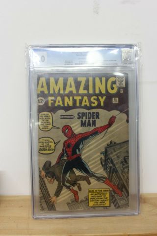 Fantasy 15 Cgc 3.  0 Vintage Marvel Comic Mega Key 1st Spider - Man Ditko