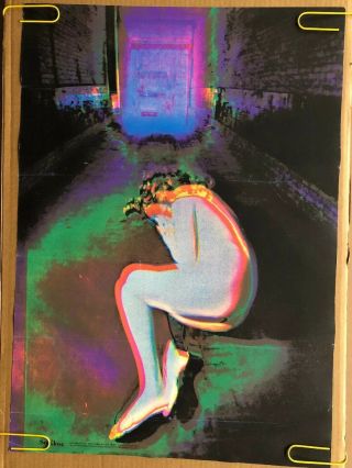 So Close Vintage Blacklight Poster Woman Psychedelic Headshop Pinup 70s