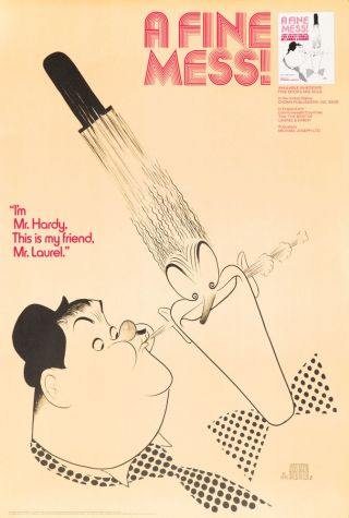 Vintage Poster Al Hirschfeld Laurel & Hardy Fine Mess Comedy Slapstick
