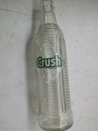 Vintage Mexican Crush 355 Ml.  Clear Glass Bottle Soda Acl Painted Label