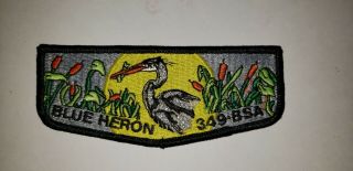Boy Scout Oa 349 Blue Heron Lodge Yellow Moon Flap S21