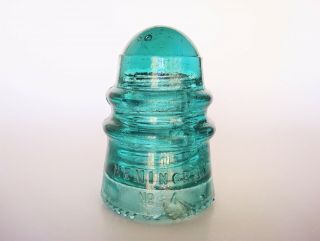 Aqua Cd 124 Hemingray / No 4 - Patent / May 2 1893 National Pony Glass Insulator