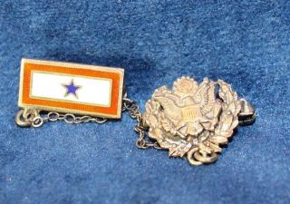 Wwii Us Army Air Force Son In Service Sterling Enamel Chain Sweetheart Pin 6458