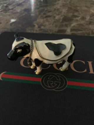 Cow With Bell Pill Trinket Box