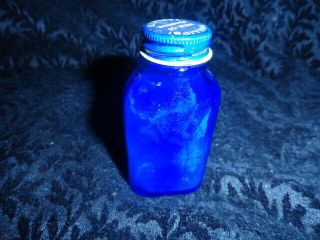 Vintage Phillips Milk Of Magnesia 75 Tablets Blue Cobalt Bottle Advertising 2