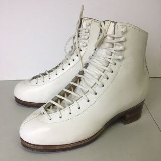 Harlick Vintage Womens Figure Skating White Boots 6.  5 A