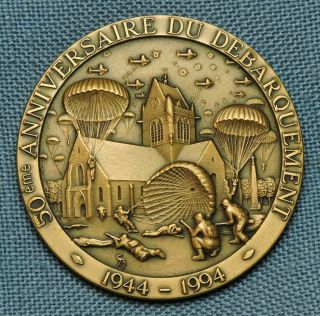 D - Day,  Ste Mere Eglise 50th Anniversary Table Medal,  1944 - 1994