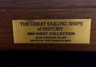 Franklin Mini Sterling Silver Ingots 41 Great Sailing Ships History Scrap 3