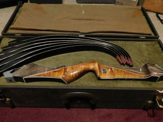 Vintage Signature Fred Bear Archery Takedown Recurve Bow With Case.