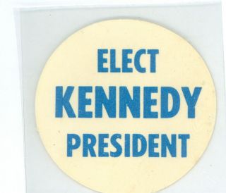 1960 Vintage President John F.  Kennedy Political Campaign Paper Sticker