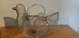 Wire Chicken Shaped Egg Basket With Handles