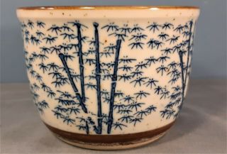 Antique Chinese Blue and White Bamboo Design Plant Pot 2