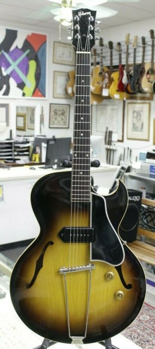 Vintage 1955 Gibson Es 225t 6 String Sunburst Electric Guitar W/case