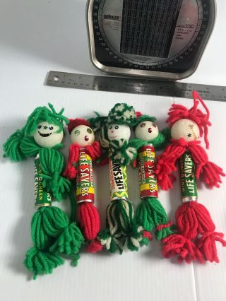 Vintage Early 60s Christmas Ornament Lifesavers Candy Rolls