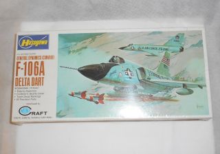 Vintage Hasegawa Delta Dart U.  S.  Air Force Fighter F - 106a 1/72 Scale