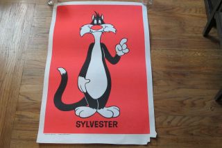 Vintage Psychedelic Blacklight Poster - Sylvester Cat - Vintage 1970 