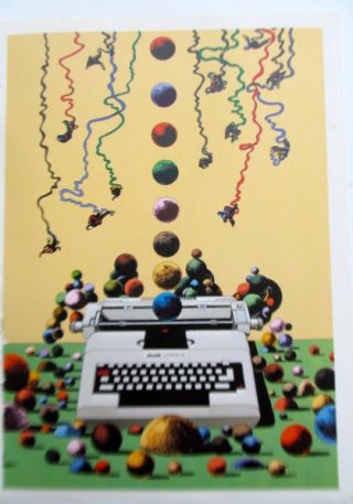 Milton Glaser Poster 3 For Olivetti Typewriter Offset Lithograph Unsigned