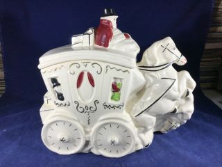 H - 9 Vintage Cookie Jar - Horse And Carriage