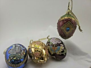Joan Rivers Set Of 4 Russian Faberge Egg Ornaments 2009