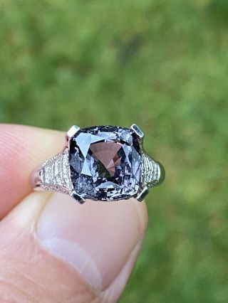 Vintage Estate 6.  50ctw Agl Certified Color Change Sapphire Diamond 18k Gold Ring