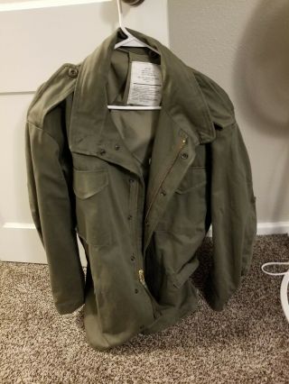Vintage U.  S.  Military Cold Weather M - 65 Coat,  Olive Green,  Size Large Long