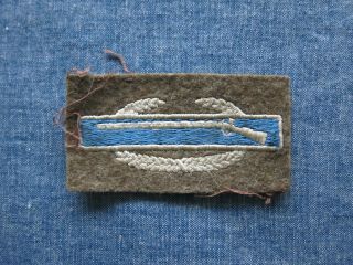 Ww2 Army Combat Infantryman Badge Patch Embroidered On Od Blanket Wool