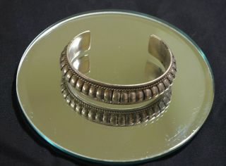 Vintage Navajo Sterling Silver Bracelet By Tom Charlie