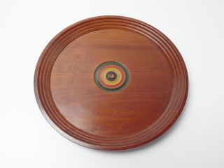 Japanese Antique Vintage Lacquer Wood Round Small Valet Tray Chacha