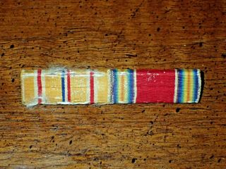 Ww2 Usn Usmc 1/2 Inch Two Ribbon Bar Asiatic Pacific Theater & Wwii Victory Avg.