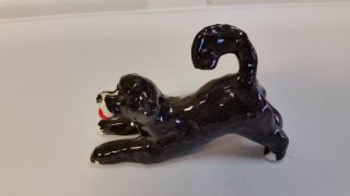 Cute 1992 Portuguese Water Dog W/ Red Ball Signed Hand Painted Figurine Statue