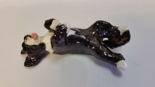 Rare 1992 Portuguese Water Dog On His Back Signed Hand Painted Figurine Statue