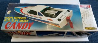 Vtg Playtron " Candy " High Speed Rc Ep Boat Completely Assembled 868 Box