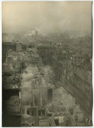 Wwii Large Size Press Photo: Ruined Berlin Center - Roof View,  May 1945