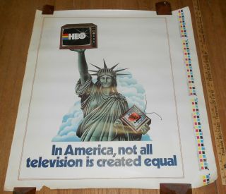 1979 Vintage Advertising Poster Hbo Home Box Office Untrimmed Proof