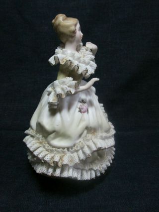 Vintage Verithin China Ardalt Japan Girl Figurine Music Box 7 