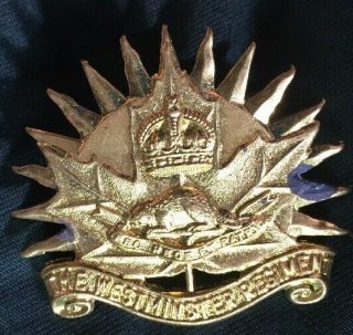 The Westminster Regiment Canadian Wwii Hat Cap Badge Ww2 Canada Scully