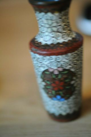 miniature cloisonne vases each 9.  5 cm 2