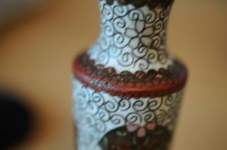 miniature cloisonne vases each 9.  5 cm 3