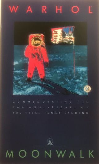 Rare Andy Warhol 1989 Moonwalk 1st Edition Lithograph Poster Print
